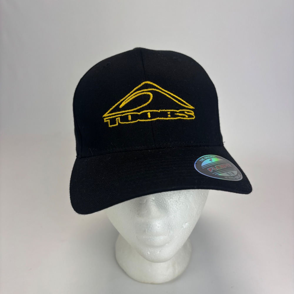 Toobs Bodyboards Hat Flexfit Mens S/M Black Yellow Embroidered Logo Surf Cap New